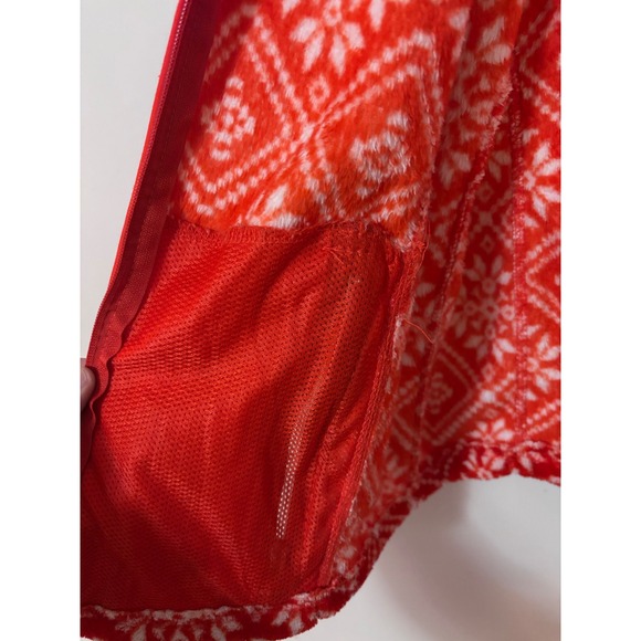 French Laundry Red Snowflake Fleece Vest‎ Women's Size L Full Zip Pockets - Picture 7 of 7